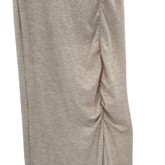 Modern Citizen Kiki Ruched Side-Slit Midi Skirt‎ Oatmeal Cream Size Small - Picture 4 of 11